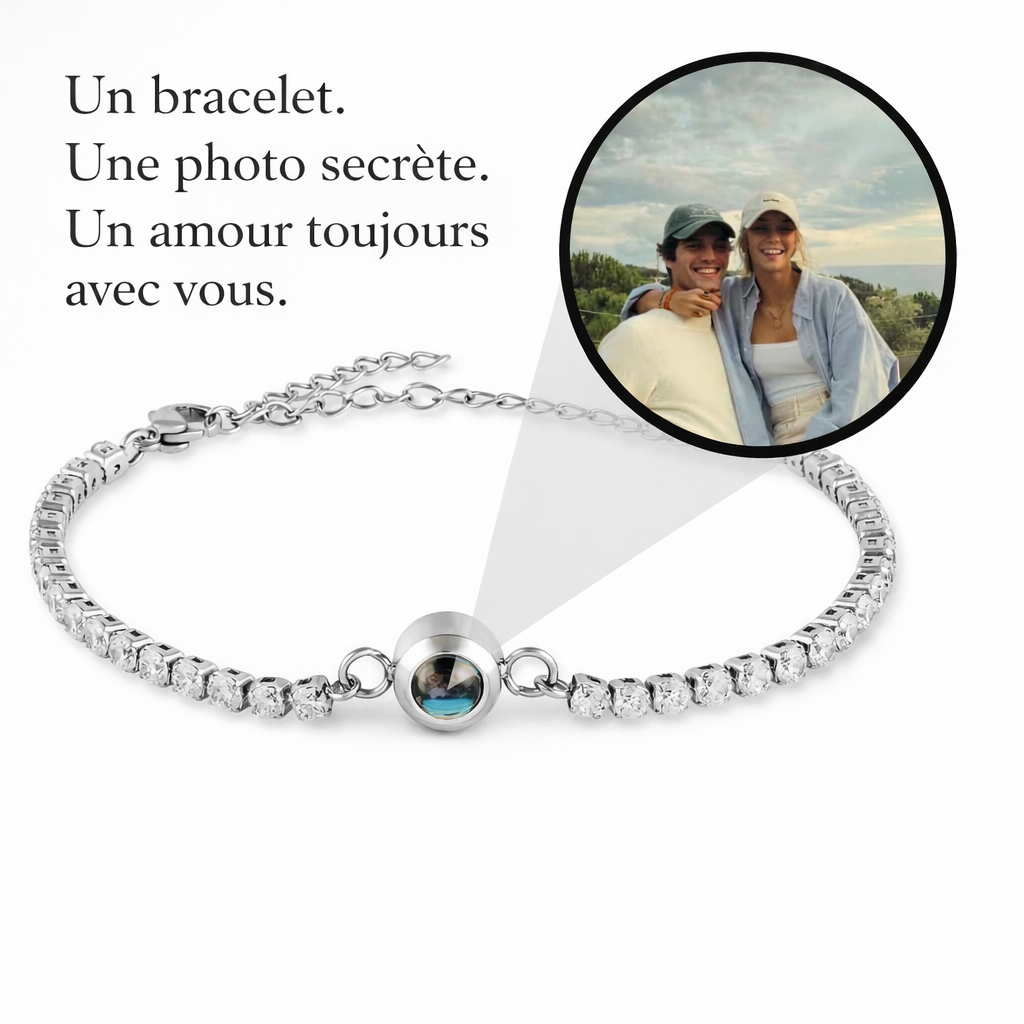 Loveora - Bracelet Tennis Photo Éternelle
