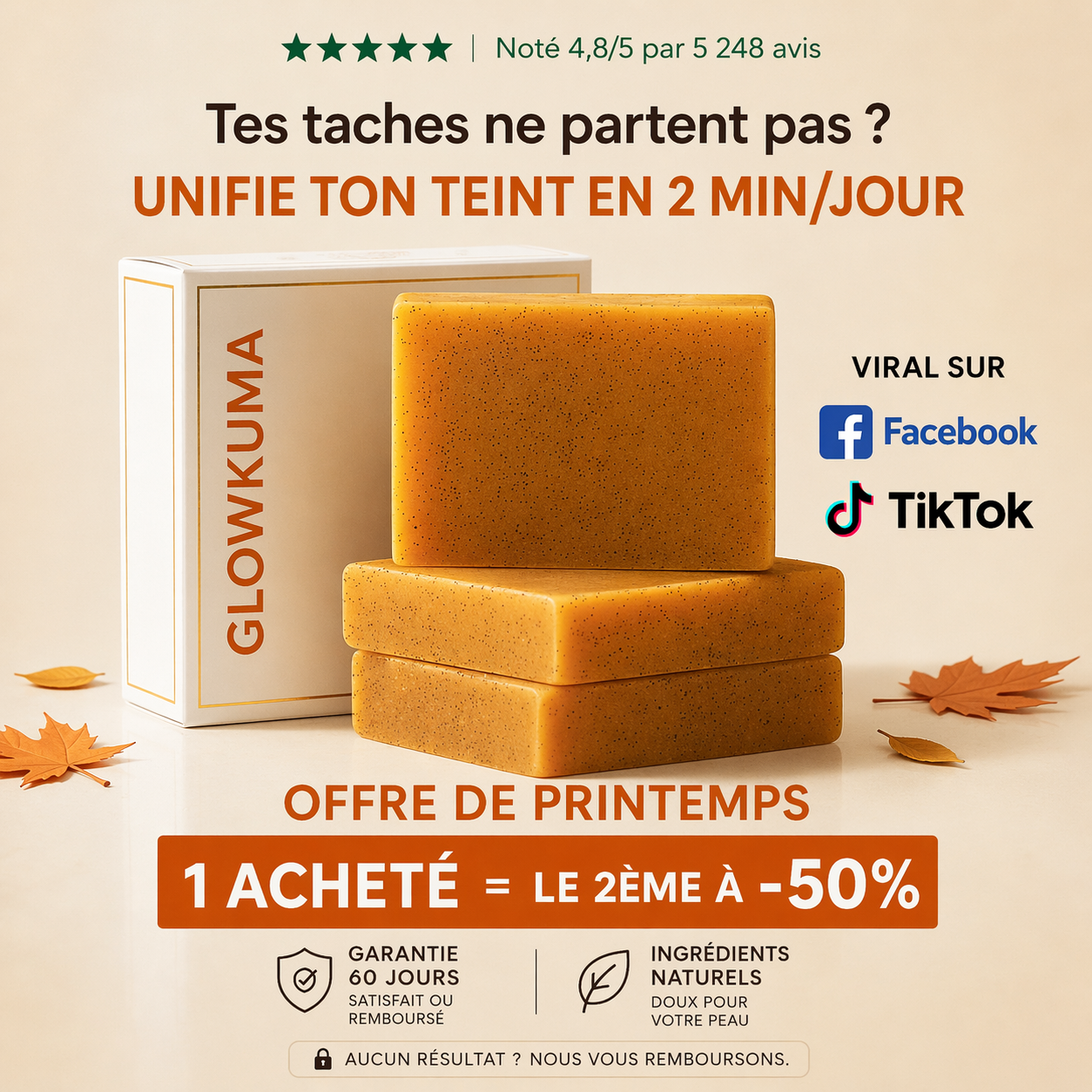 GlowKuma -Savon Anti-Taches au Curcuma